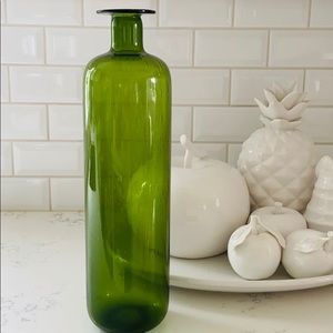 Home Essentials and Beyond Green Glass Vase
